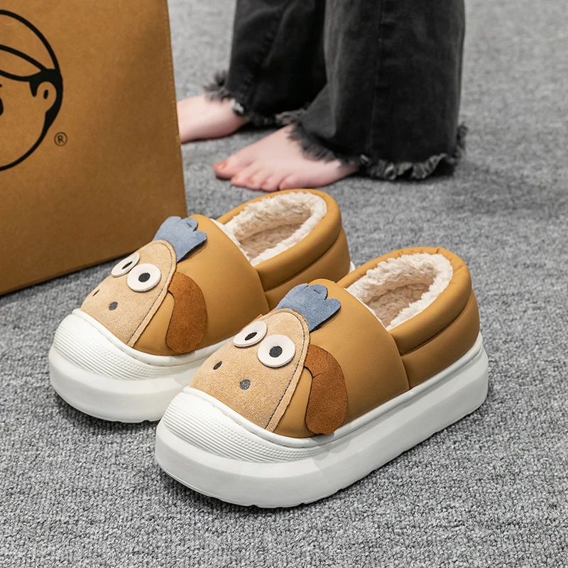 卡通棉拖鞋女款秋冬2024新款爆款外穿加绒加厚保暖防滑包跟棉鞋女