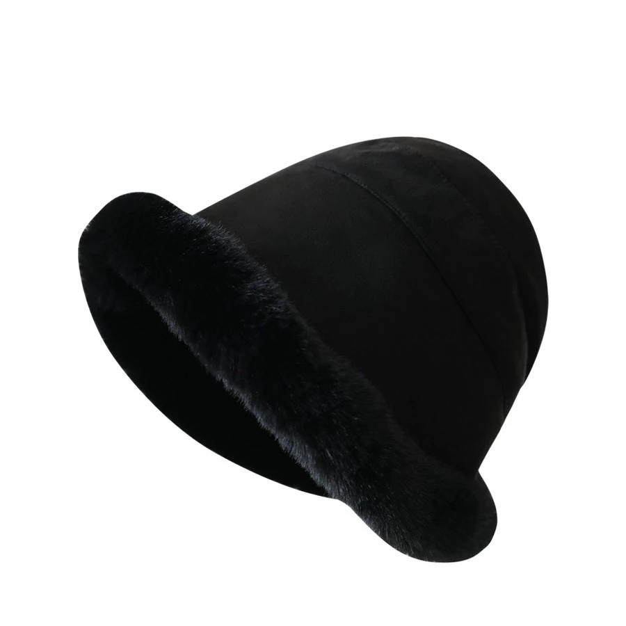 冬季新款毛绒渔夫帽保暖韩国东大门加绒加厚