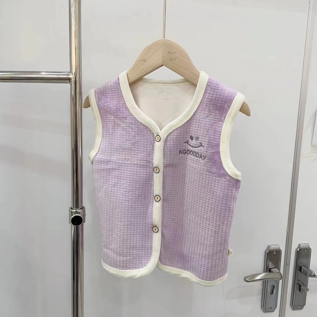 B-121412【单】-女童百搭秋冬时尚圆领秋季马甲冬季卫