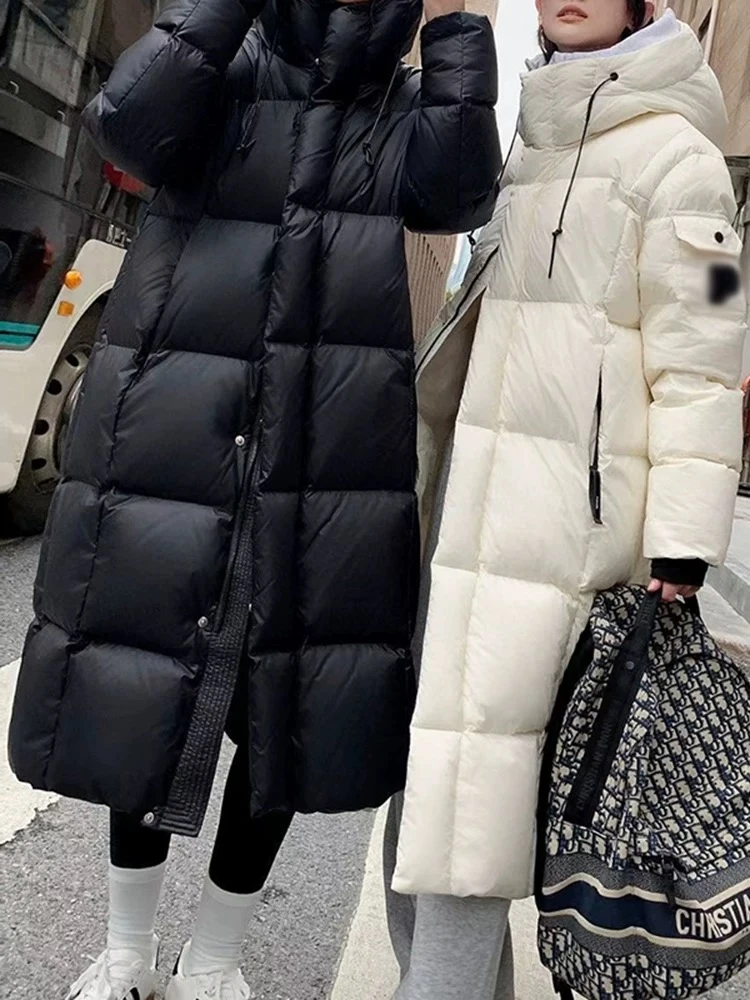 y冬季大被子加厚长款宽松时尚黑金面包服连帽防风复古过膝