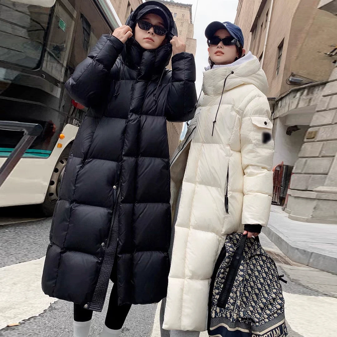 冬季大被子加厚长款宽松时尚黑金面包服连帽防风复古过膝