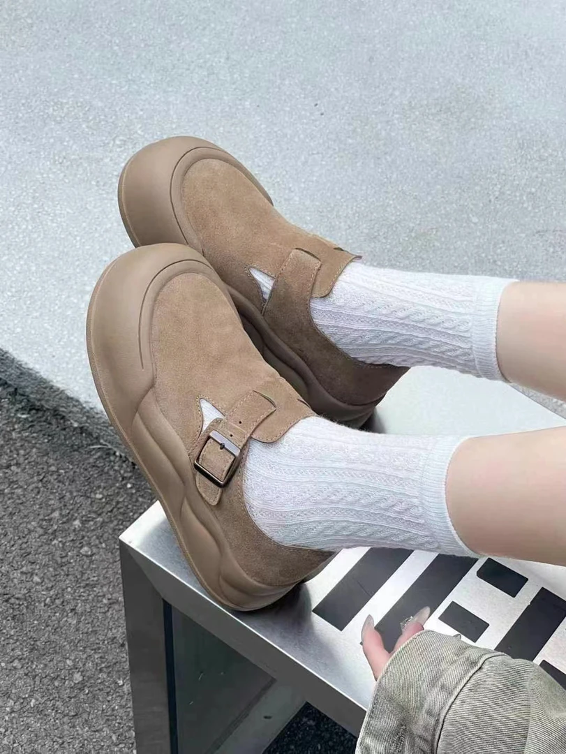 厚底全包勃肯鞋秋季新款单鞋舒适百搭乐福鞋8930