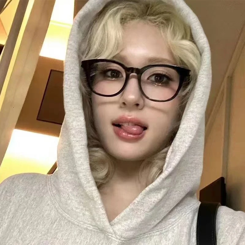 韩版黑框眼镜女可配有度数近视眼睛框架ins风网红复古大框显脸小