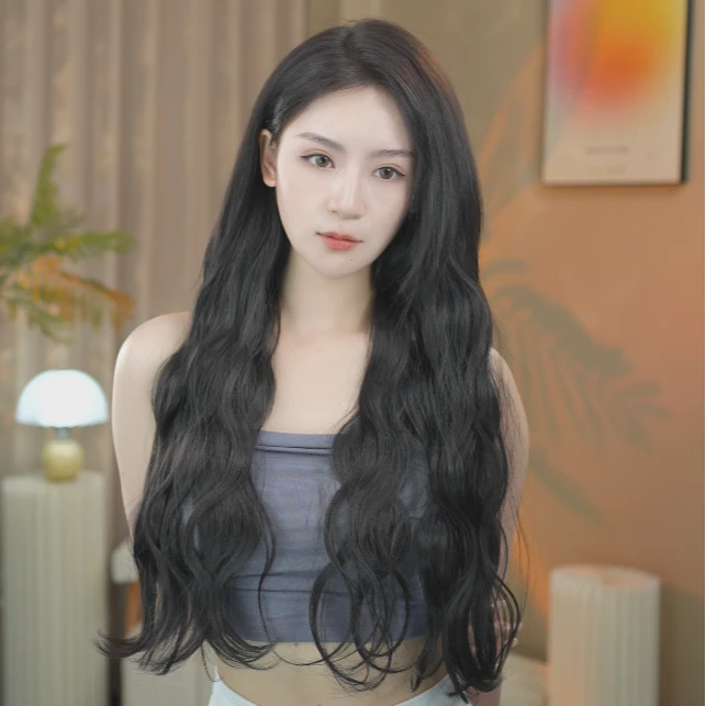 假发 一片式无痕隐形接发片海浪卷假发片女款增发量 时尚女士假发