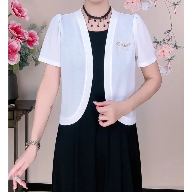 【送胸针】266款冰丝曲竹麻小外搭百搭时尚披肩显瘦气质妈妈装冰丝