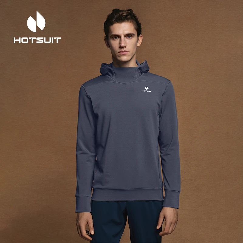 HOTSUIT/后秀运动卫衣男子冬季高领连帽长袖上衣户外时尚休闲帽衫