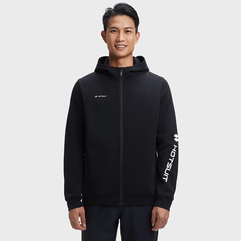 HOTSUIT/后秀卫衣男连帽开衫运动休闲上衣新款黑标系列舒适秋冬