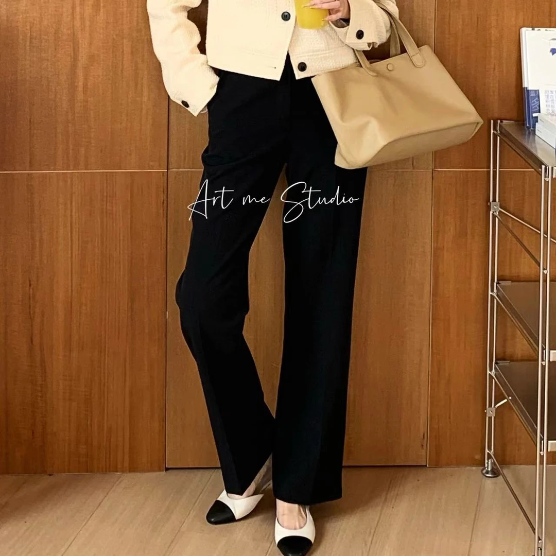 Artme瓜瓜呀【垂感两色西裤】微喇轻奢高腰直筒时尚休闲w627h1