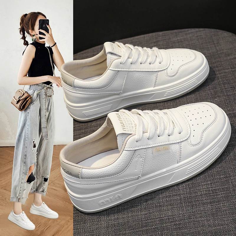 超火小白鞋女百搭休闲板鞋2024夏秋新款学生配裙子时尚平底运动鞋