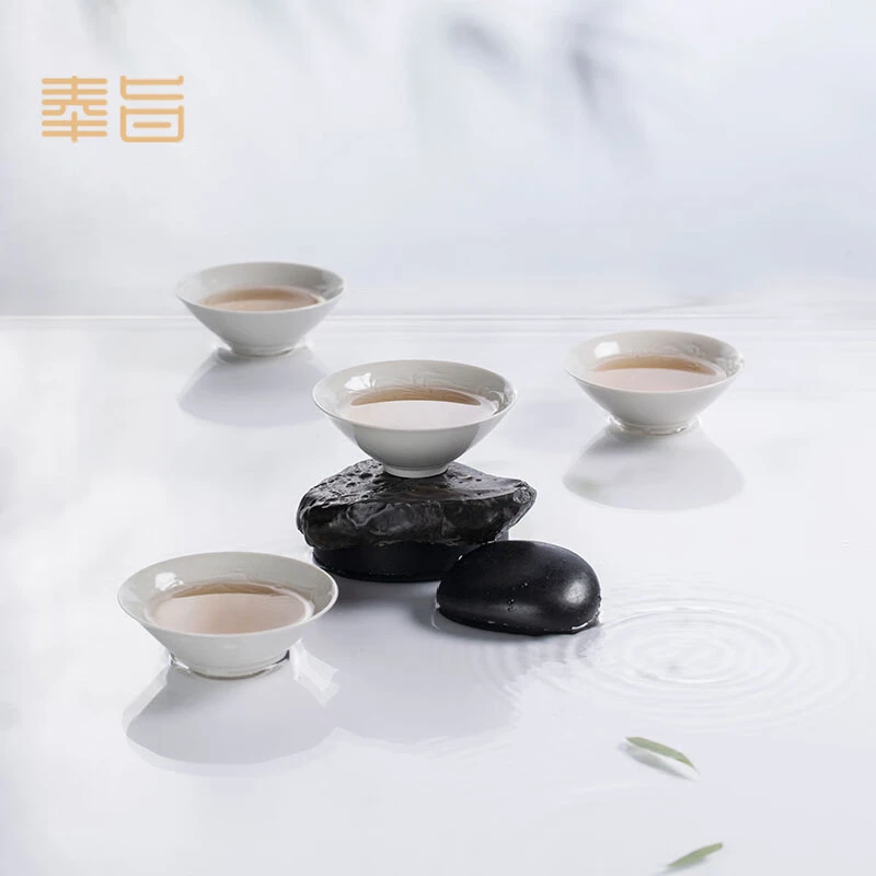 奉旨造物 江河湖海 定瓷定窑水纹盏礼盒 企业商务  毕业季送礼物