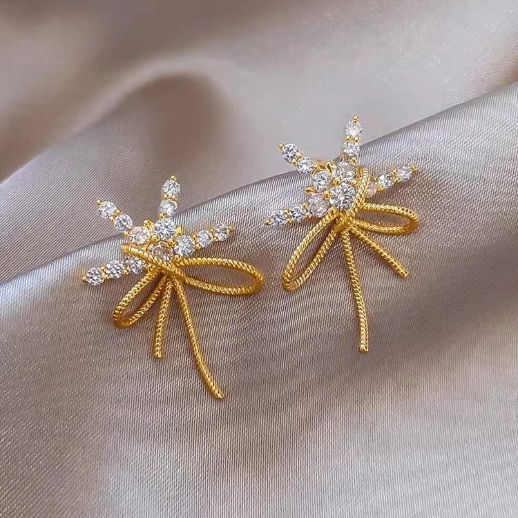 铜合金耳饰 精致芒星！玫瑰的故事黄亦玫同款耳饰高级耳环 S42