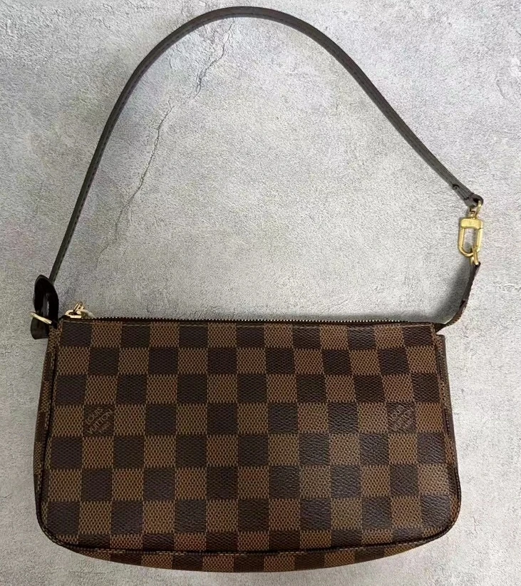 95新 LouisVuitton/路易威登 lv棕棋盘格大号麻将包