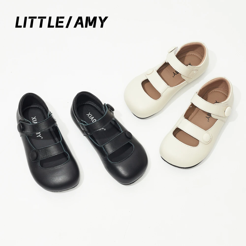 【橙橙童学】班喜树 春季儿童女童公主演出小皮鞋魔术贴中大童真皮