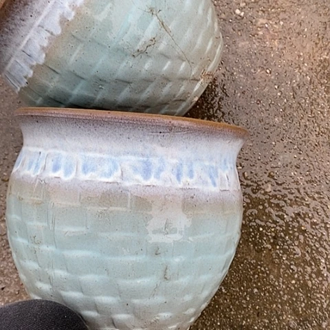 【闪购商品】紫砂花盆高18口19瑕疵一对