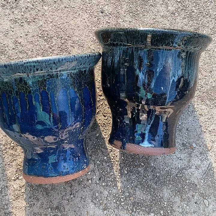 【闪购商品】紫砂花盆高14口14瑕疵一对