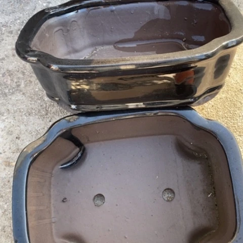 【闪购商品】紫砂花盆高9口26瑕疵一对