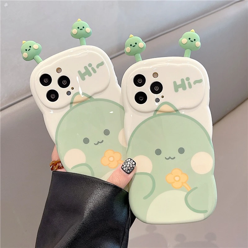 ins风可爱卡通动物适用苹果15pro手机壳13新款创意12全包女款14