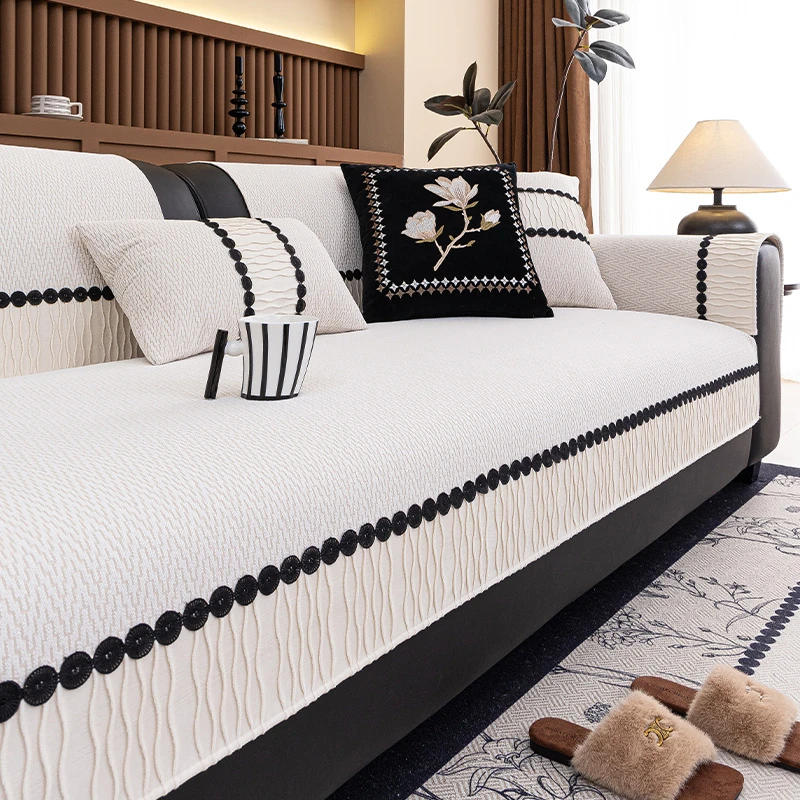 防滑沙发垫四季通用防滑沙发套罩巾轻奢百搭坐垫子直排同款靠背巾