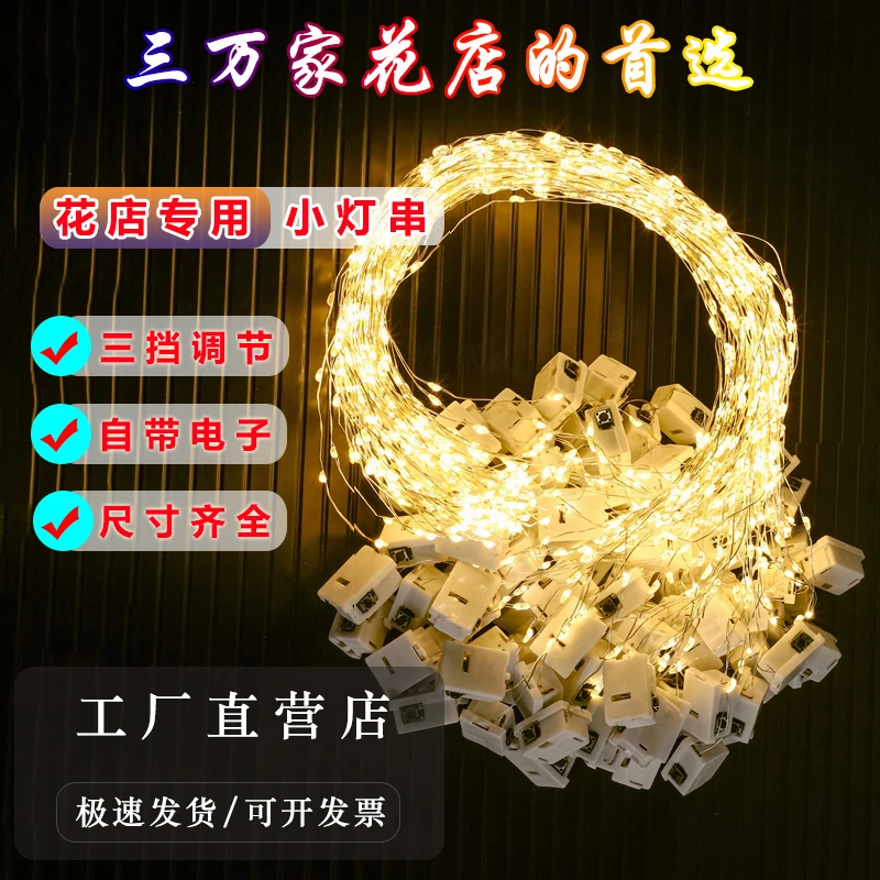 圣诞灯LED闪光花束灯串波波球彩灯鲜花蛋糕灯带节日装饰灯彩灯