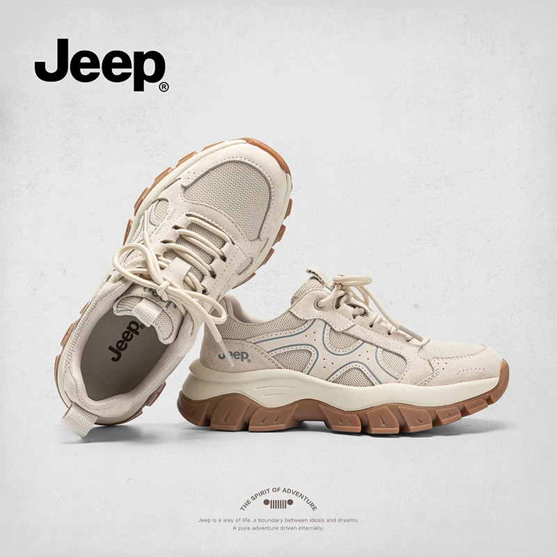 【JEEP吉普】厚底休闲徒步潮鞋旅游登山鞋2025新秋季百搭潮流老爹鞋