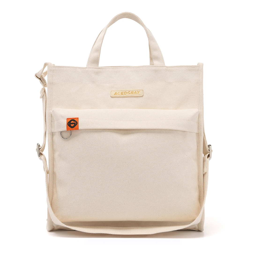 AGED GRAY韩版氛围感满满文艺帆布手提斜挎包