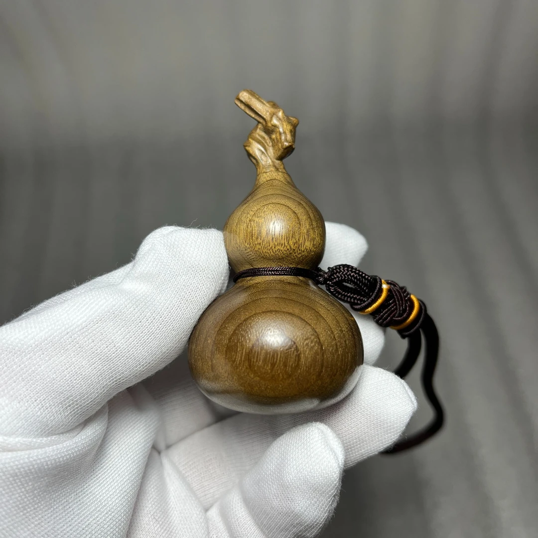 天然金丝楠木葫芦手把件阴沉木龙头车挂文玩挂件