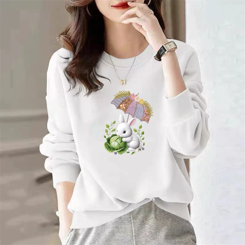 【南方刚好穿】卫衣休闲百搭上衣长袖圆领卫衣女士春季印花秋冬