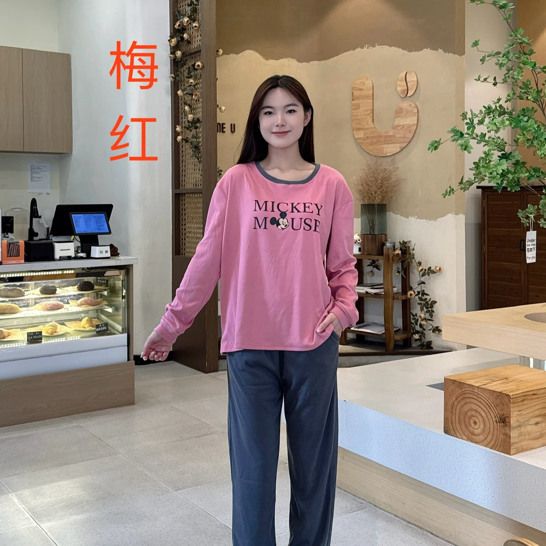新款德绒家居服保暖衣时尚长袖立体装饰