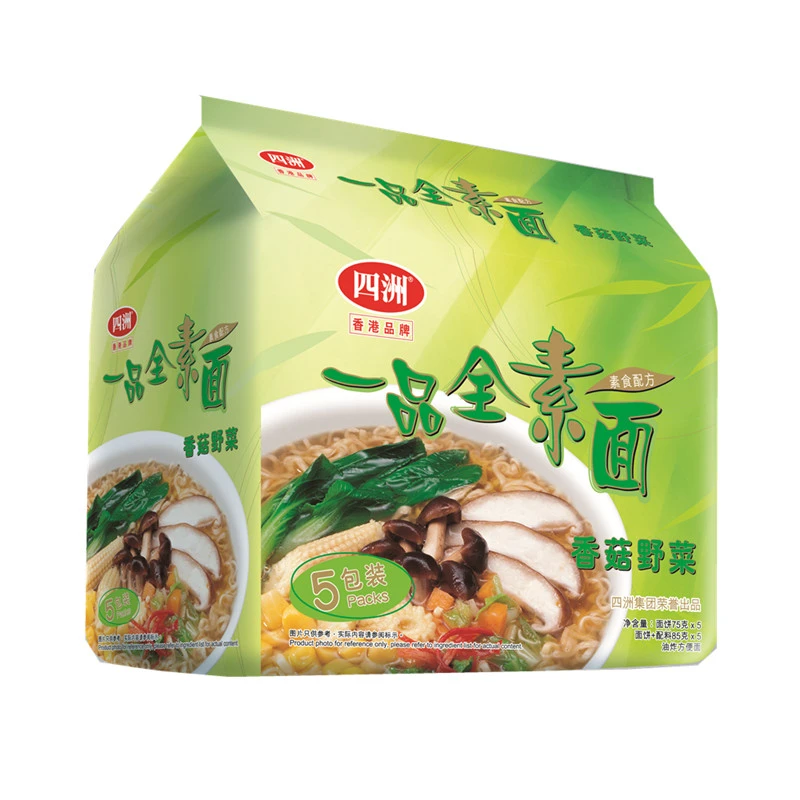 一品全素方便面香菇野菜75g纯素食速食泡食面条斋面泡干拌面