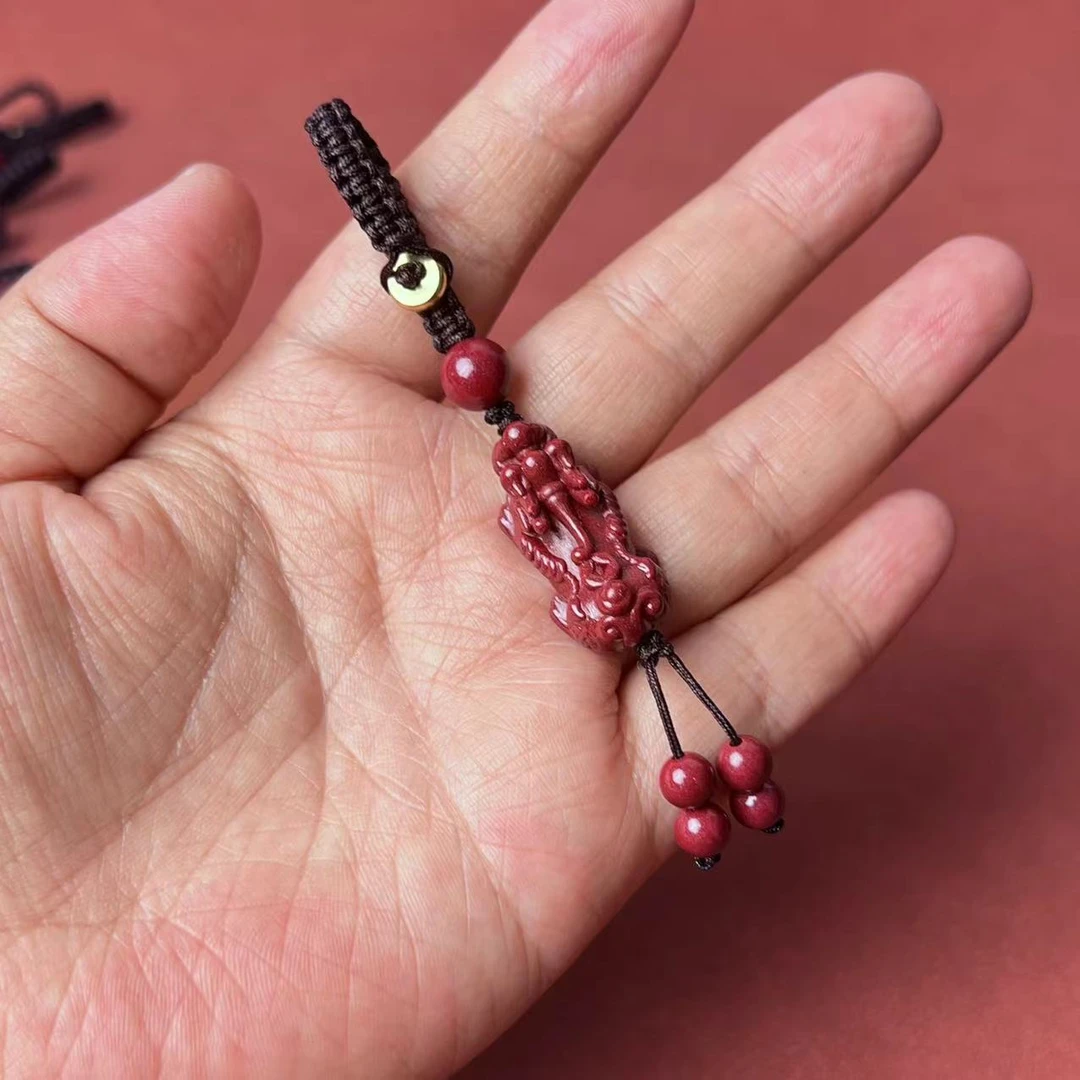 含辰砂工艺品高含量紫金砂貔貅钥匙坠