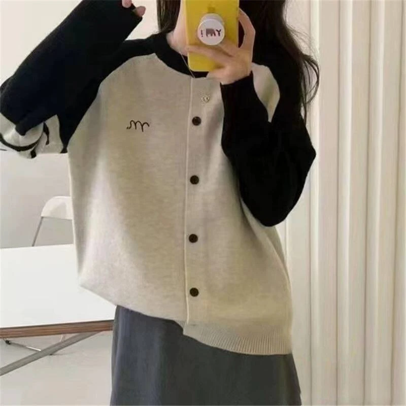 314#【背后兔子刺绣--M标开衫--杏色】女士新款上衣针织开衫外套潮