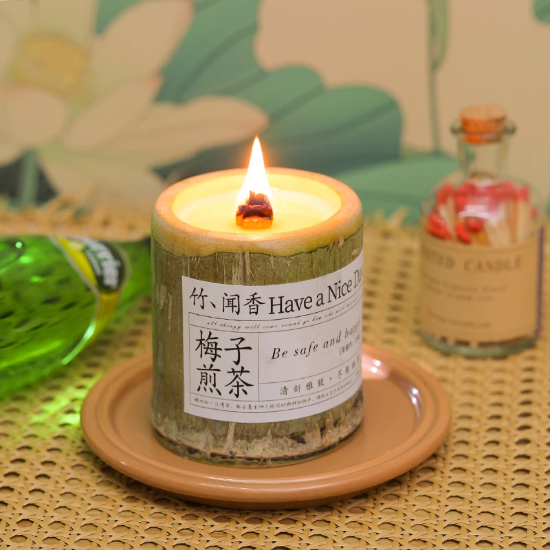 清新香薰蜡烛礼物竹子香氛室内持久香薰浪漫小众高级礼物伴手礼盒