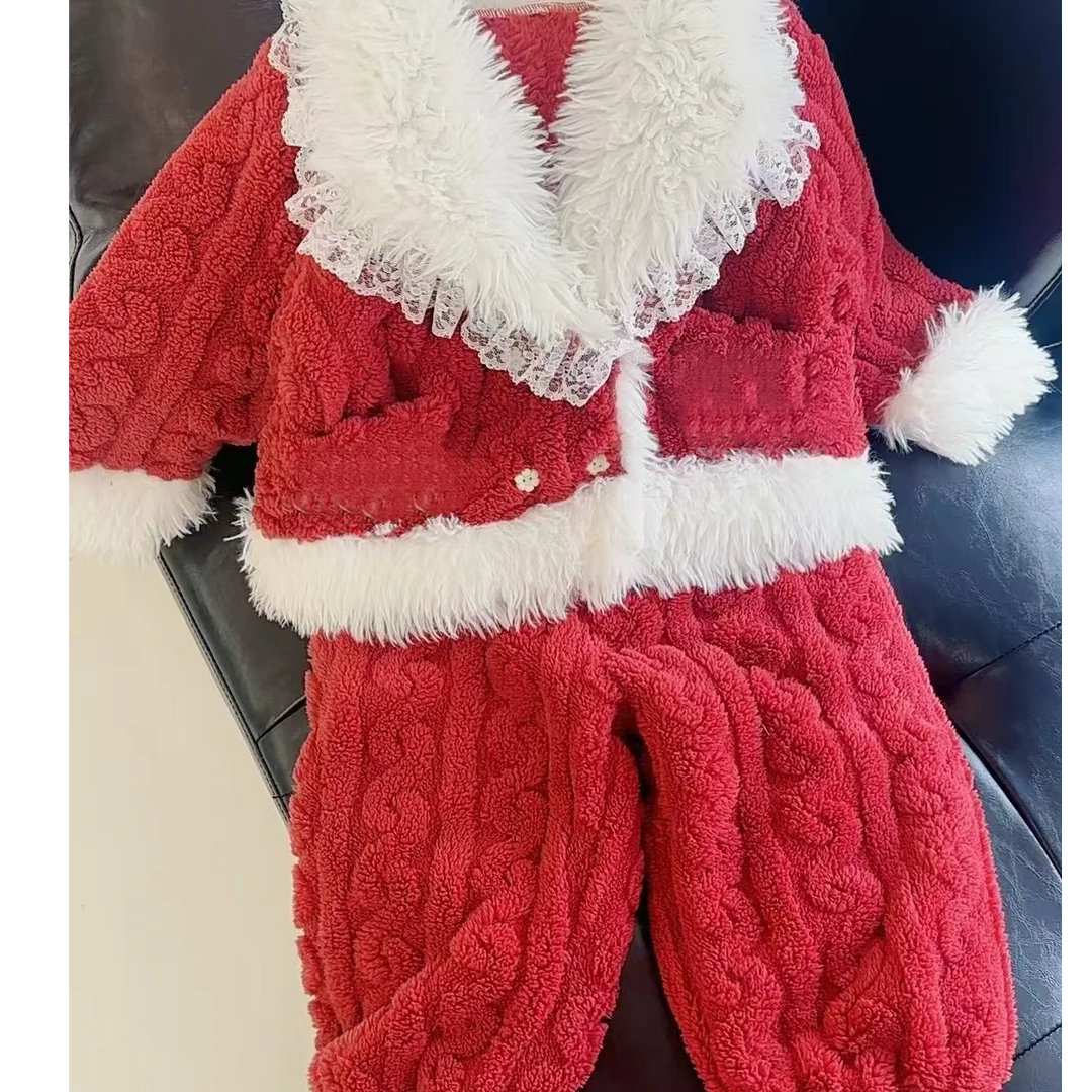 R483秋冬季新款【公主蕾丝家居服】女孩洋气套装新时尚