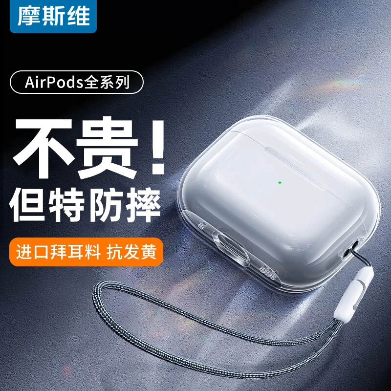 苹果airpodspro2保护套airpods4耳机壳airpod3四代超薄透明软硅胶