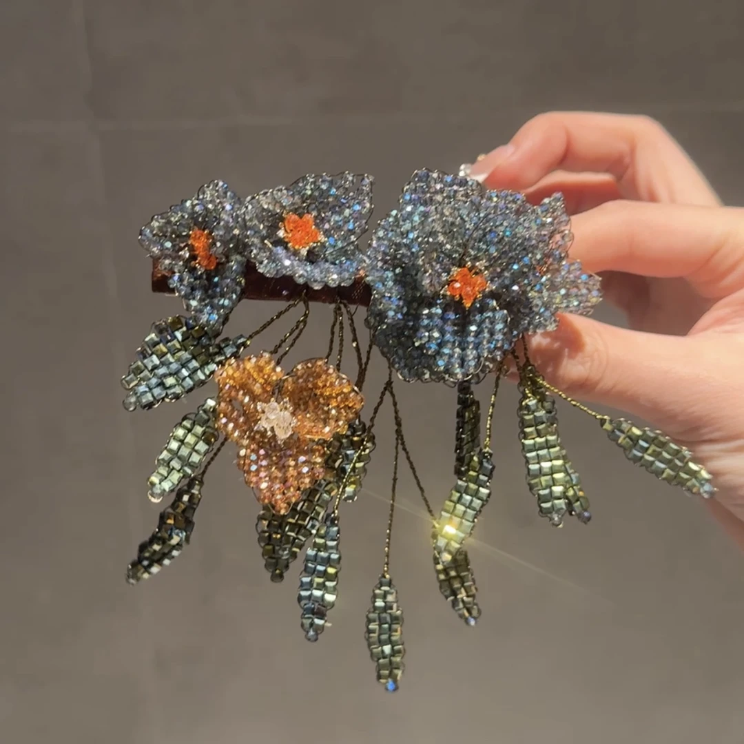 莫奈花园系列张雪迎同款高定发箍边夹弹簧夹网红发饰头饰