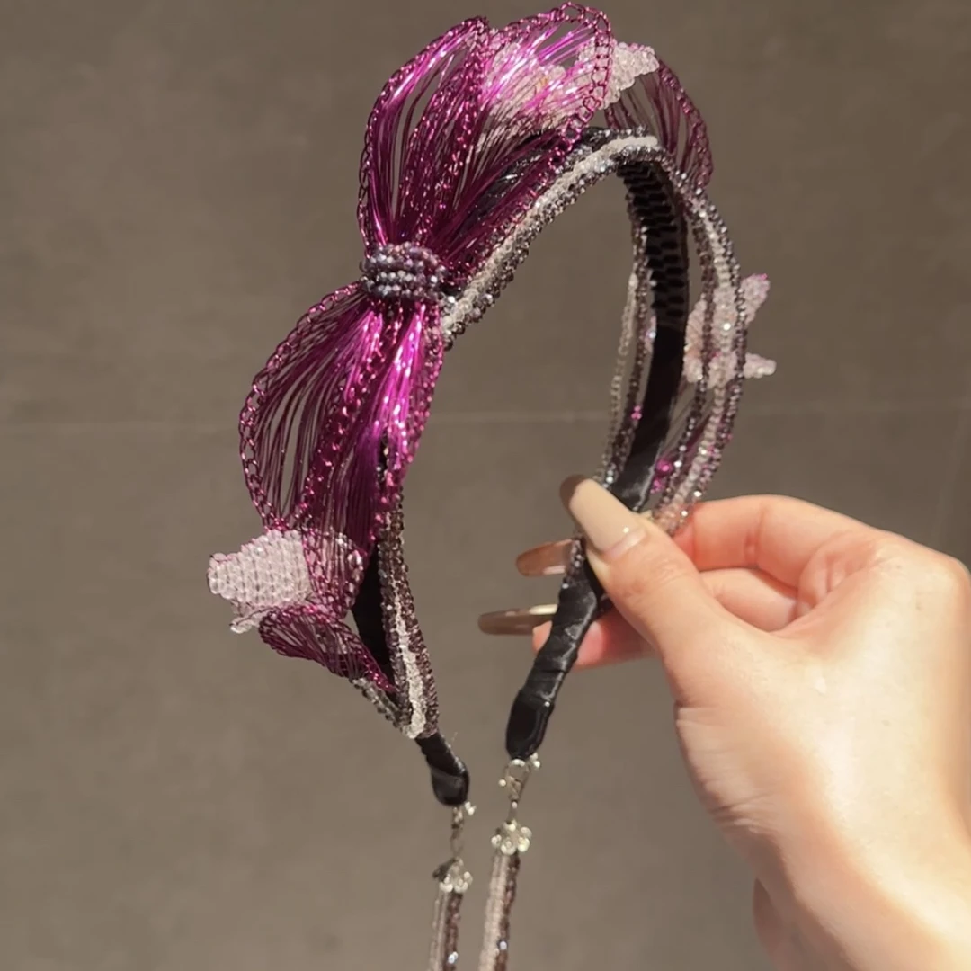 茜子风系列高定紫葡萄发箍网红发饰头饰