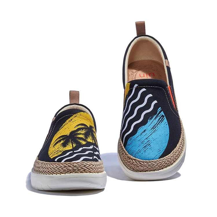 【塔拉戈纳1彩绘】uin彩绘旅行鞋夏日海岸帆布一脚蹬男女休闲鞋M