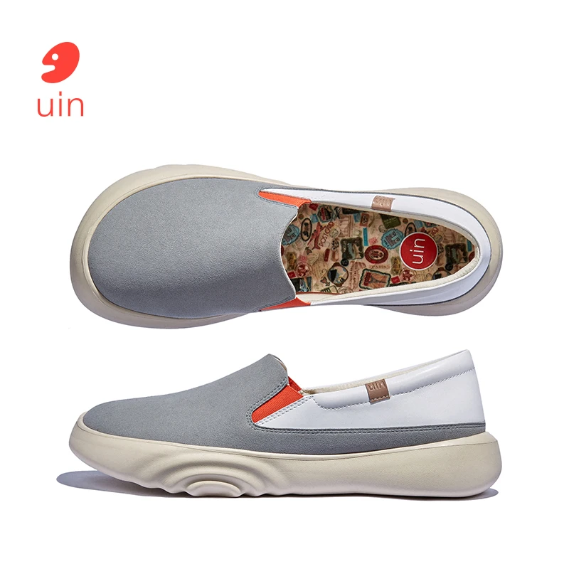 uin彩绘旅行鞋德尼亚2色彩几何3透气舒适平底一脚蹬懒人鞋M