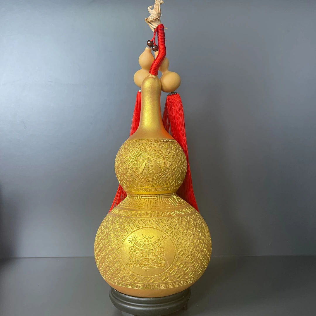 天然大葫芦鎏金葫芦家居摆件装饰品