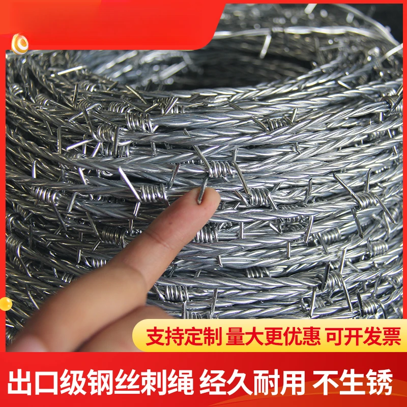 刺绳铁蒺藜防护防盗网铁丝网围栏刺铁丝护栏网护栏隔离栏围墙护栏