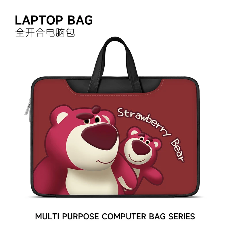 草莓熊手提笔记本电脑包女适用联想小新air14/macbookpro15.6寸