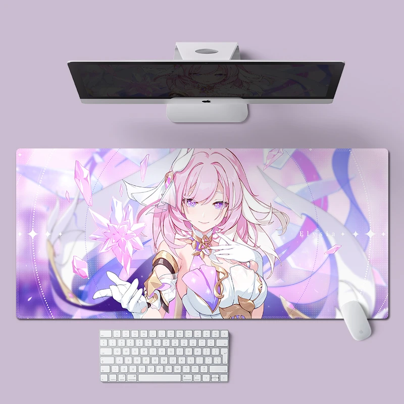 爱莉希雅鼠标垫二次元电脑桌垫超大橡胶男生电竞崩坏三可定制动漫
