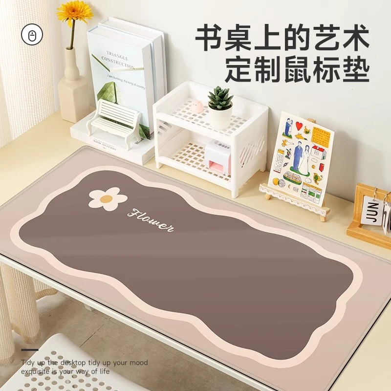 卡通鲜花超大号鼠标垫男女办公学习游戏电脑键盘橡胶桌垫
