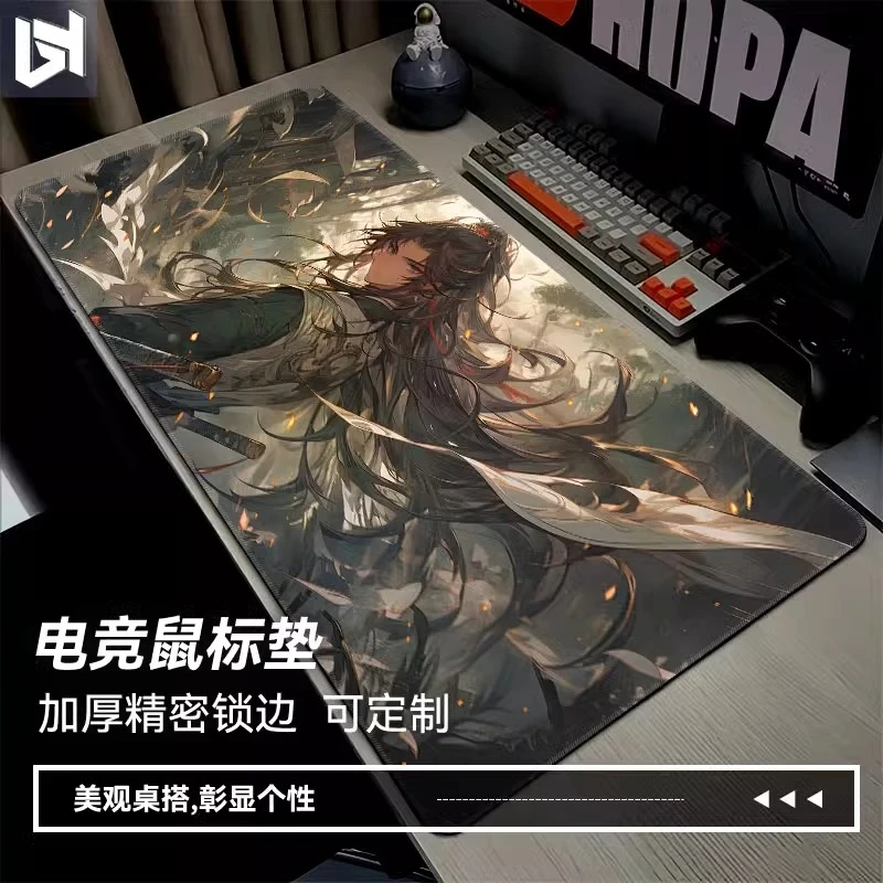 古风超大号鼠标垫男锁边办公学习桌垫电脑键盘桌垫电竞游戏滑鼠垫