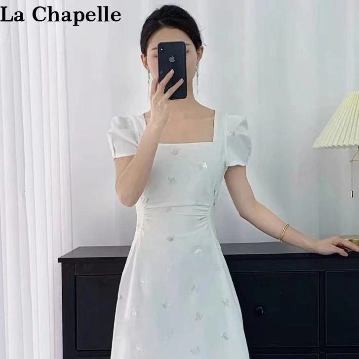 拉夏贝尔25年现货清仓气质时尚清凉风印花女装连衣裙 1928 RQC