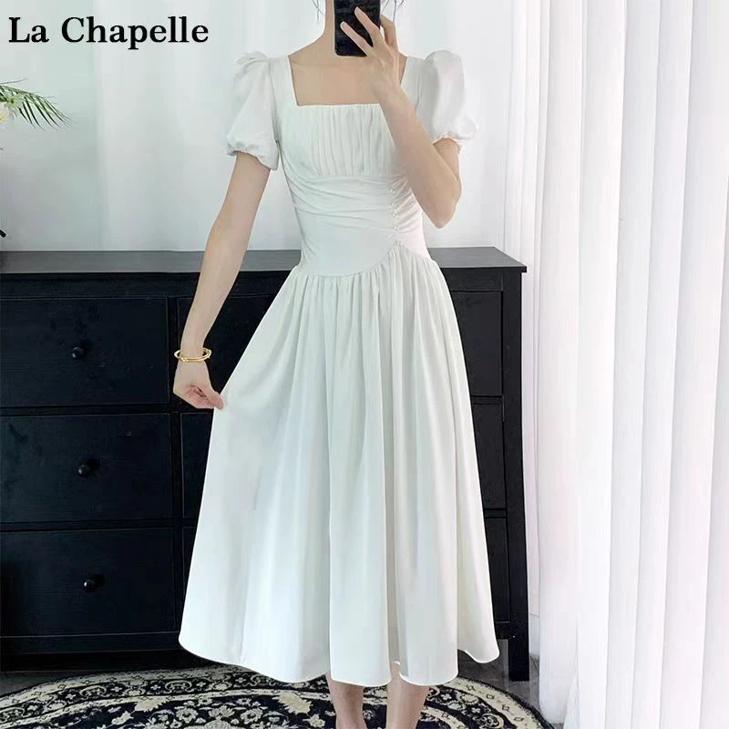 拉夏贝尔25现货清仓新清凉法式收腰赫本风小黑裙连衣裙 2054 RQC