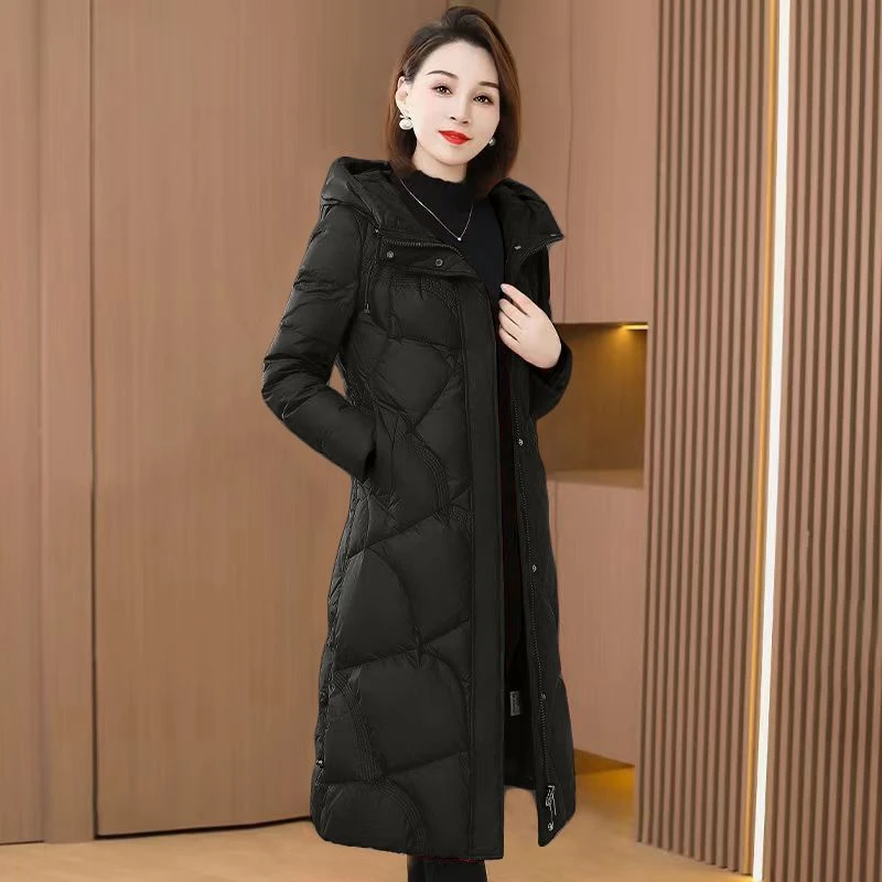 波司豋2023新款羽绒服女中长款加厚过膝显瘦时尚百搭鸭绒冬季保暖