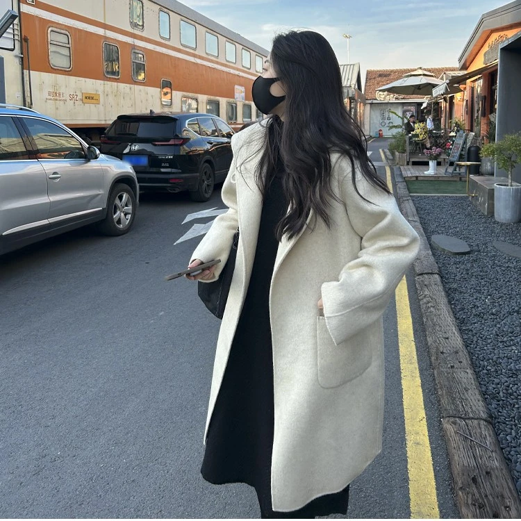 【娜娜自创】2024连帽休闲韩版大衣气质春秋冬过膝中长款慵懒外 009