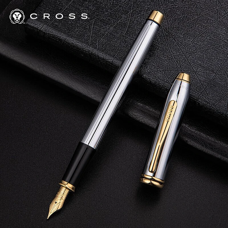 CROSS/高仕钢笔 涛声系列 礼品生日礼物商务办公签字笔 金铬M尖