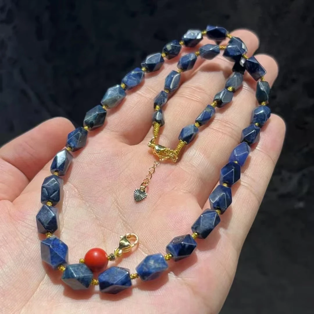 含辰砂工艺品【皇后甄选】C091704 含辰砂蓝色钻切项链-多样性发单-